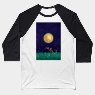 Moon Cat on the grass Baseball T-Shirt